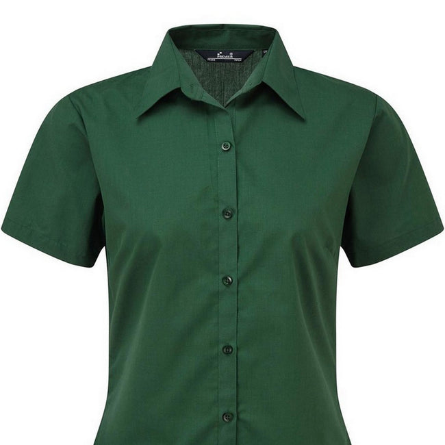 Bottle - Back - Premier Short Sleeve Poplin Blouse - Plain Work Shirt