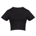 Black - Front - Awdis Womens-Ladies Recycled Crop T-Shirt
