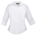 White - Front - Premier Womens-Ladies Poplin 3-4 Sleeve Blouse