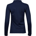 Navy - Back - Tee Jays Womens-Ladies Stretch Long-Sleeved Polo Shirt