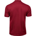 Deep Red - Back - Tee Jays Mens Luxury Stretch Polo Shirt