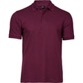Wine - Front - Tee Jays Mens Luxury Stretch Polo Shirt