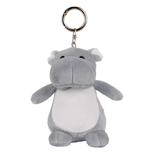 Grey-White - Front - Mumbles Hippo Keyring