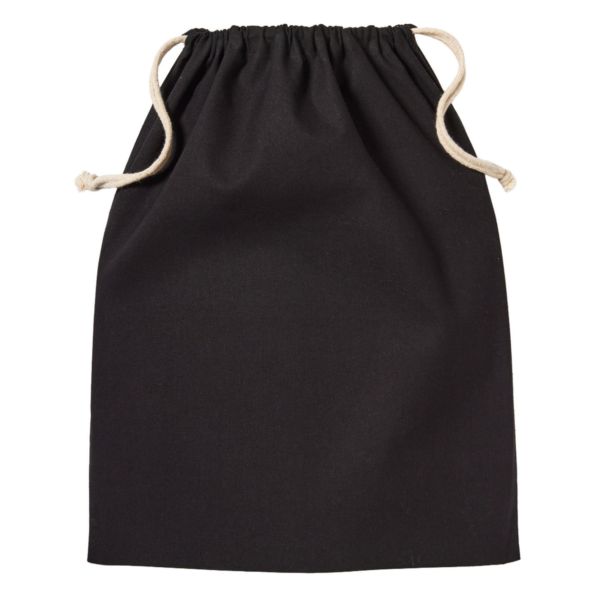 Black - Front - Nutshell Plain Organic Cotton Drawstring Bag