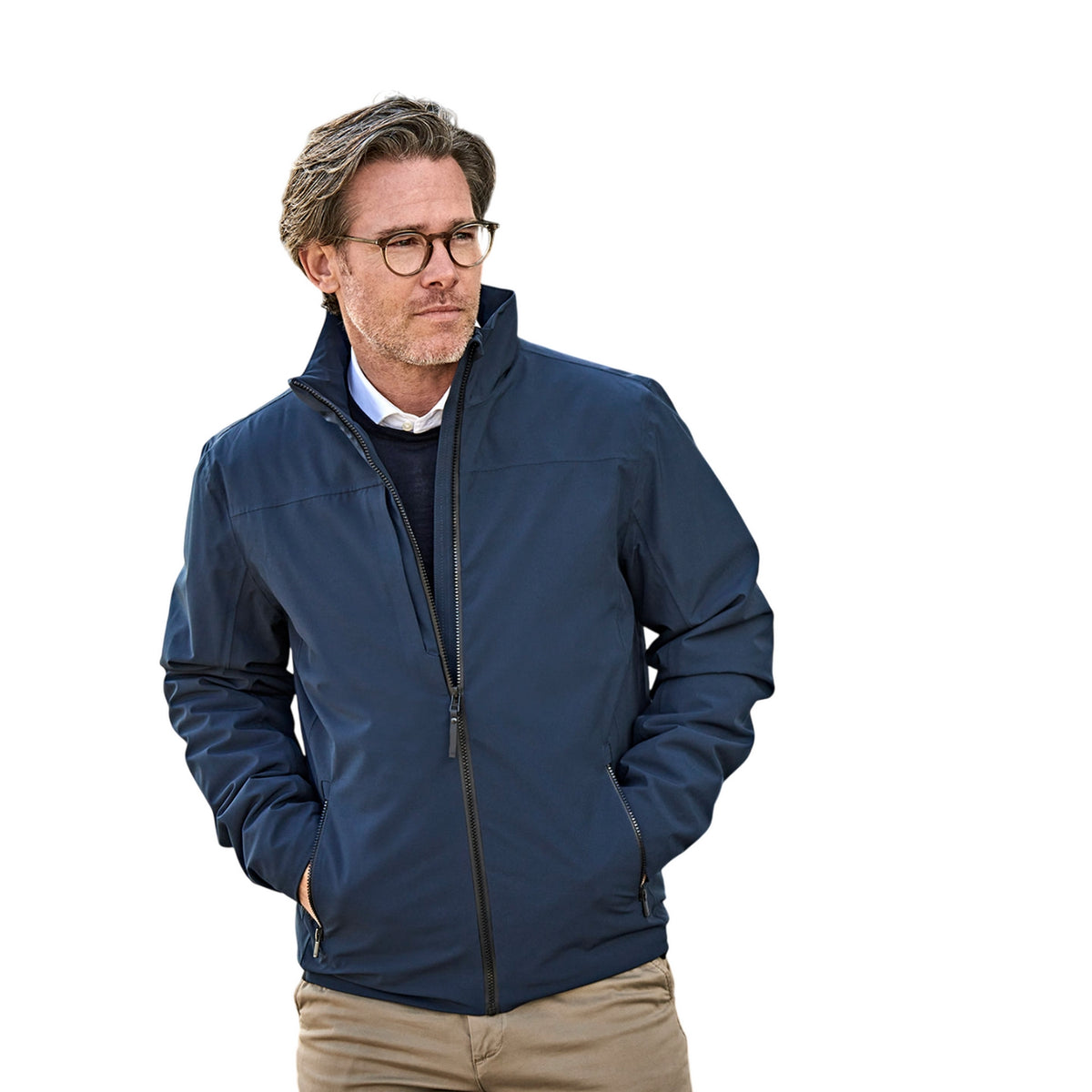 Deep Navy - Back - Tee Jays Mens All Weather Jacket