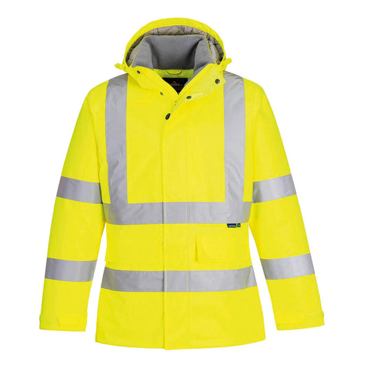 Yellow - Front - Portwest Unisex Adult Eco Hi-Vis Winter Jacket