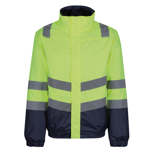Yellow-Navy - Front - Regatta Professional Mens Pro Classic Hi-Vis Bomber Jacket