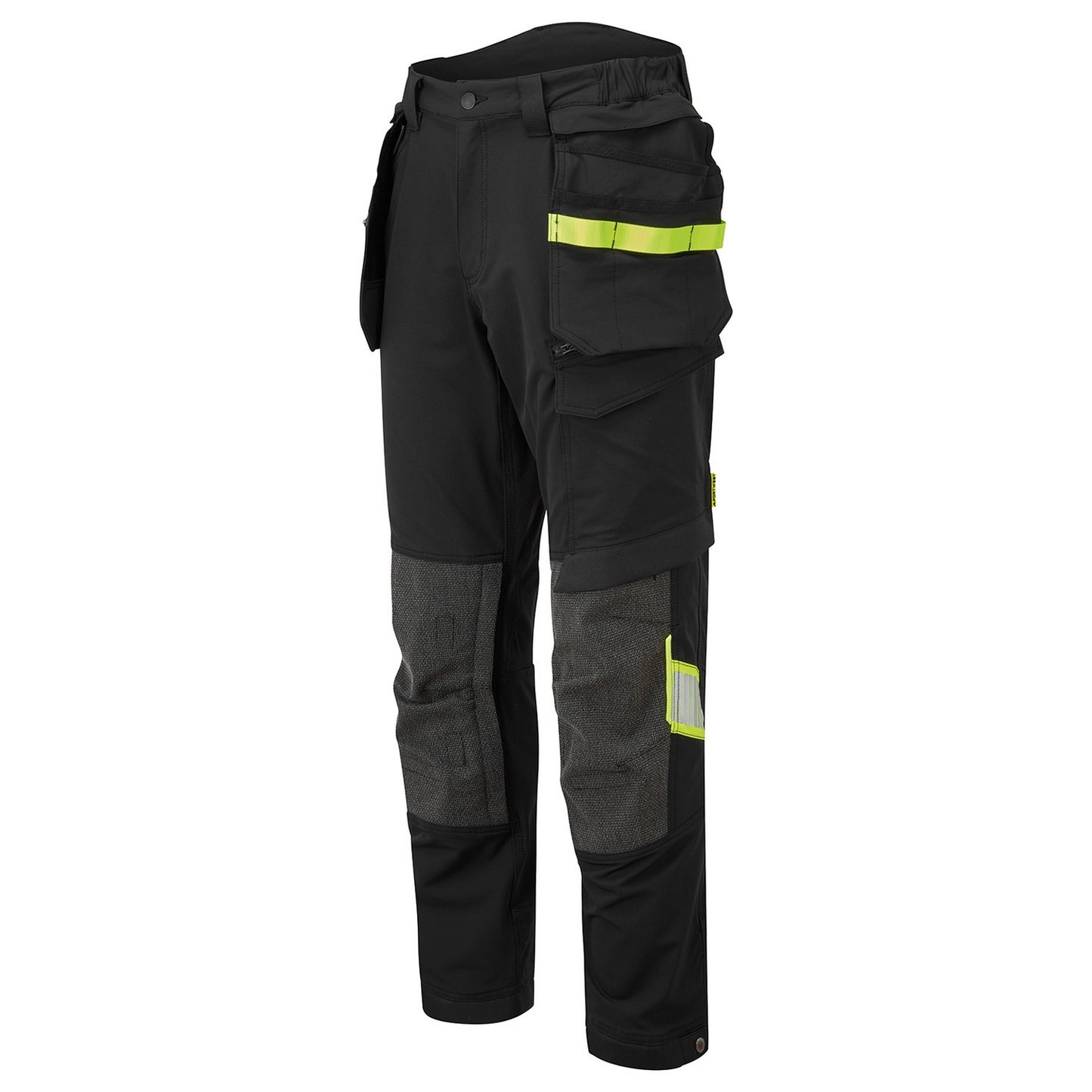 Black - Side - Portwest Mens EV4 Stretch Detachable Holster Pocket Trousers