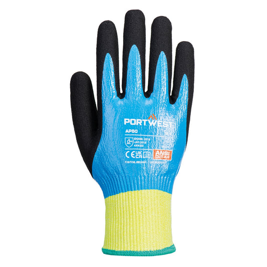 Blue-Black - Front - Portwest Unisex Adult Cut Resistant Gloves