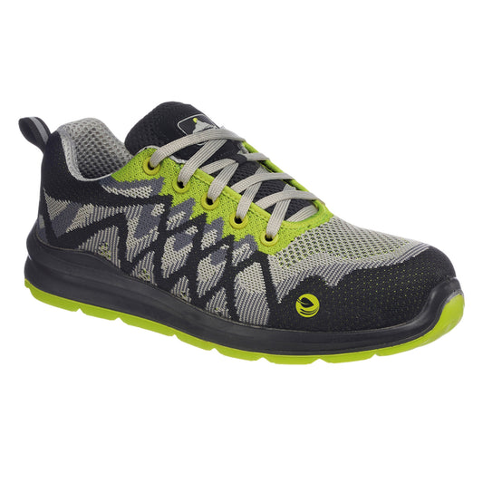 Black-Yellow - Front - Portwest Mens Eco Composite Lite Safety Trainers