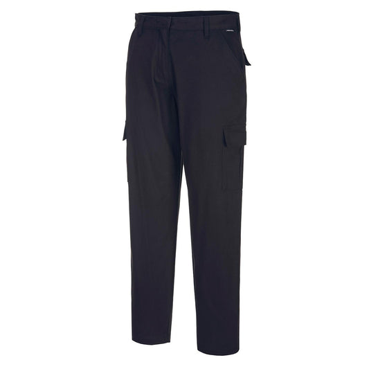 White - Front - Portwest Womens-Ladies Stretch Slim Cargo Trousers