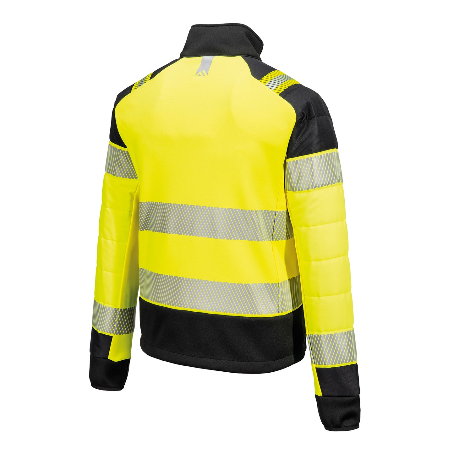 Yellow-Black - Back - Portwest Womens-Ladies Hybrid Baffled Hi-Vis Jacket