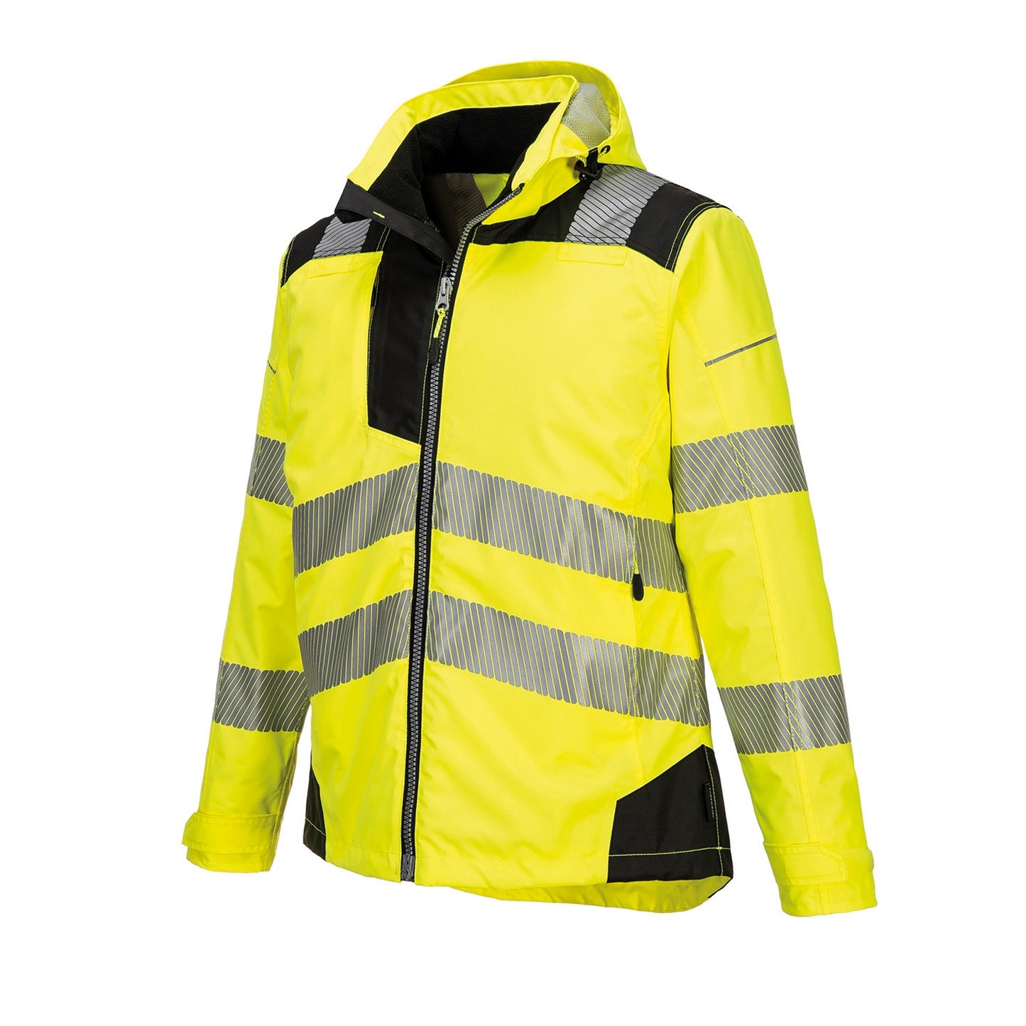 Yellow-Black - Side - Portwest Womens-Ladies Hi-Vis Winter Jacket