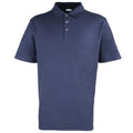 Navy - Front - Premier Mens Stud Heavyweight Plain Pique Polo Shirt