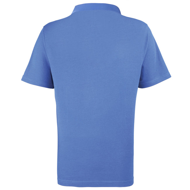 Royal - Back - Premier Mens Stud Heavyweight Plain Pique Polo Shirt