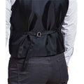 Black - Back - Premier Mens Lined Polyester Waistcoat - Catering - Bar Wear