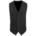 Black - Front - Premier Mens Lined Polyester Waistcoat - Catering - Bar Wear