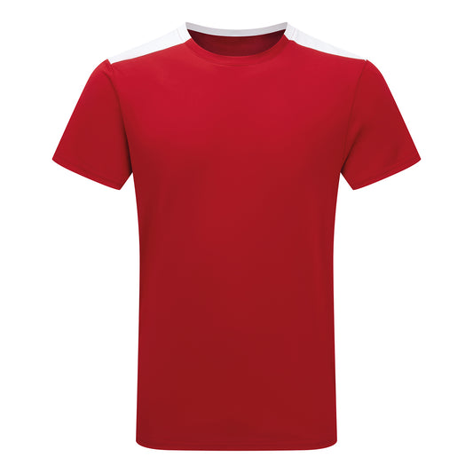 Fire Red-White - Front - TriDri Unisex Adult Performance Contrast T-Shirt