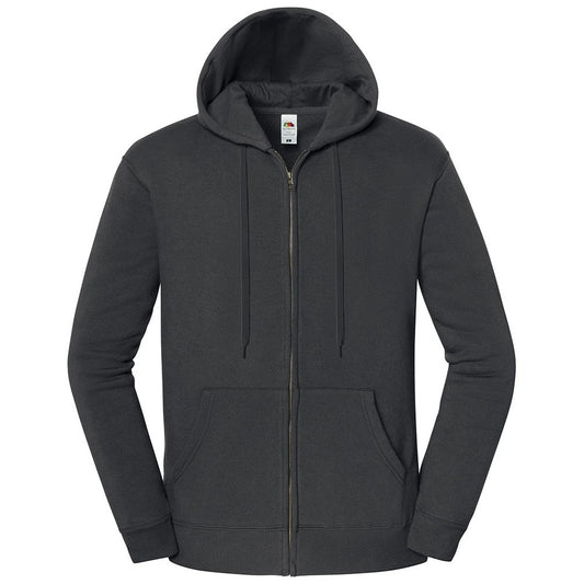 Light Graphite - Front - Fruit of the Loom Unisex Adult Iconic Premium Full Zip Hoodie