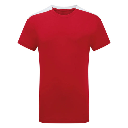 Fire Red-White - Front - TriDri Childrens-Kids Performance Contrast T-Shirt
