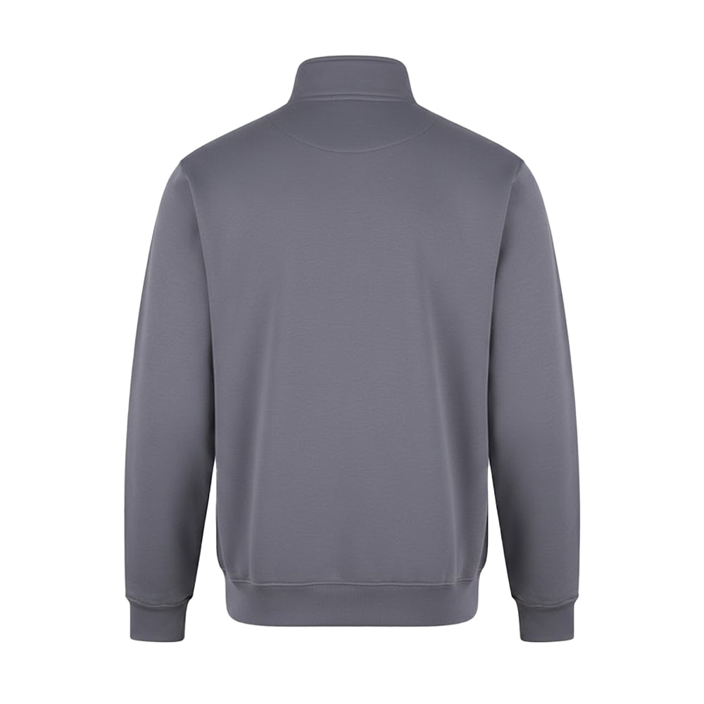 Solid Grey - Back - PRO RTX Mens Quarter Zip Sweatshirt