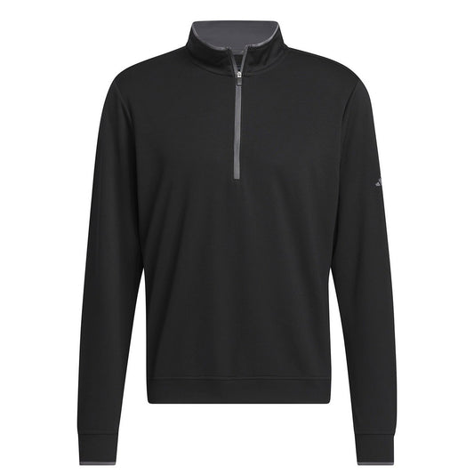 Black - Front - Adidas Mens Quarter Zip Sweatshirt