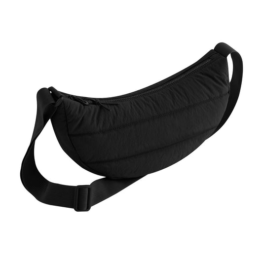 Black - Front - Bagbase Quilted Crossbody Bag