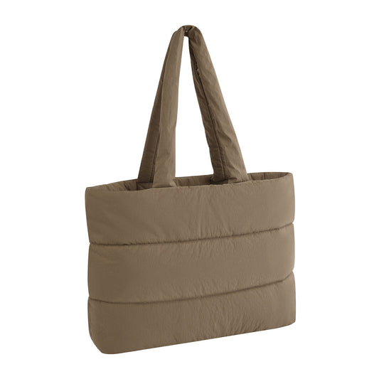 Earthy Green - Front - Bagbase Quilted Tote Bag