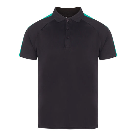 Black-Emerald - Front - Finden & Hales Unisex Adult Team Polo Shirt