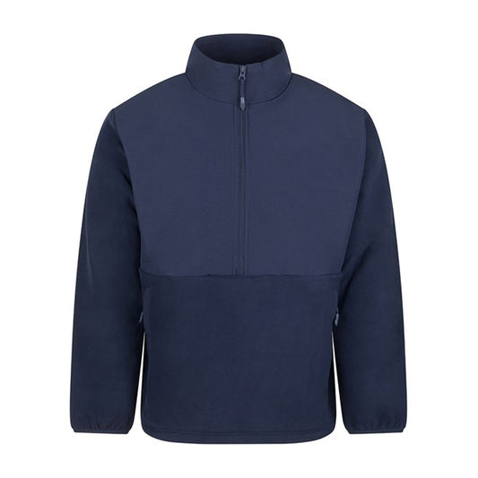 Navy - Front - Front Row Mens Microfleece Half Zip Fleece Top