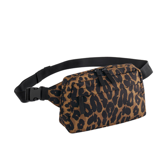 Leopard - Front - Bagbase Leopard Print Crossbody Bag