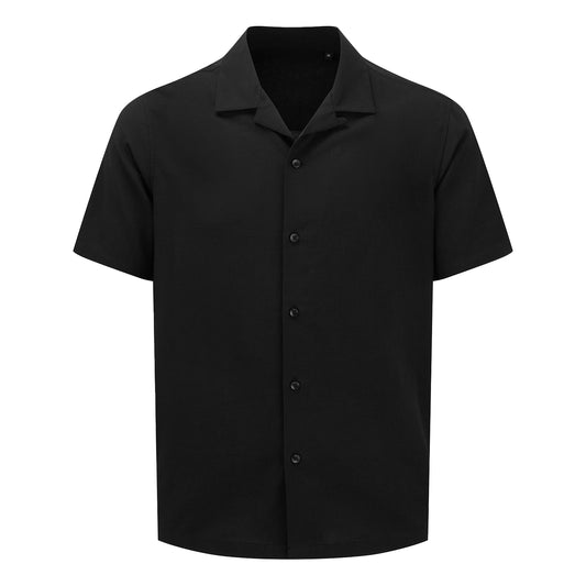 Solid Black - Front - Wombat Mens Relaxed Fit Shirt