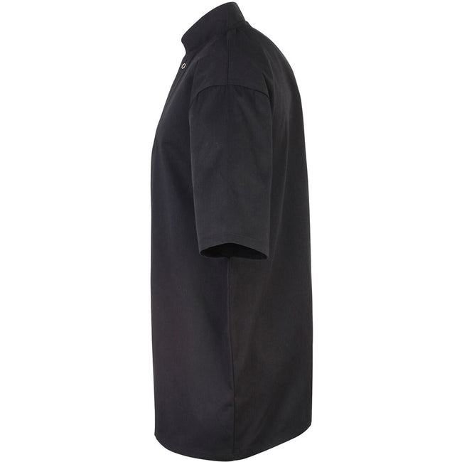 Black - Side - Premier Unisex Studded Front Short Sleeve Chefs Jacket
