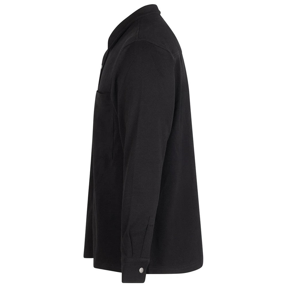 Black - Side - Front Row Unisex Adult Premium Piqué Long-Sleeved Overshirt