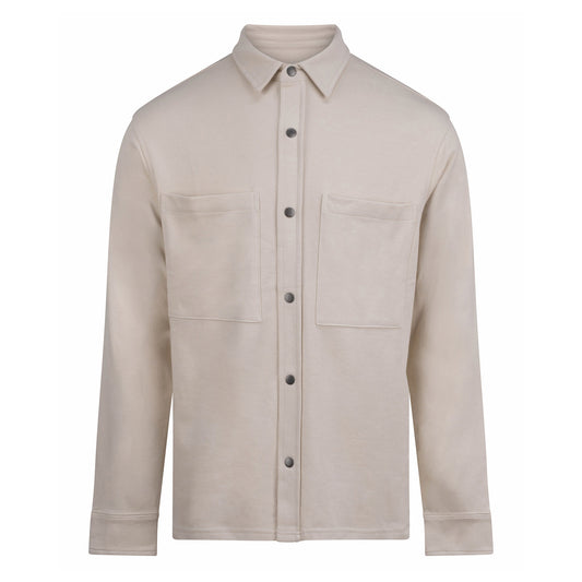 Natural - Front - Front Row Unisex Adult Premium Piqué Long-Sleeved Overshirt