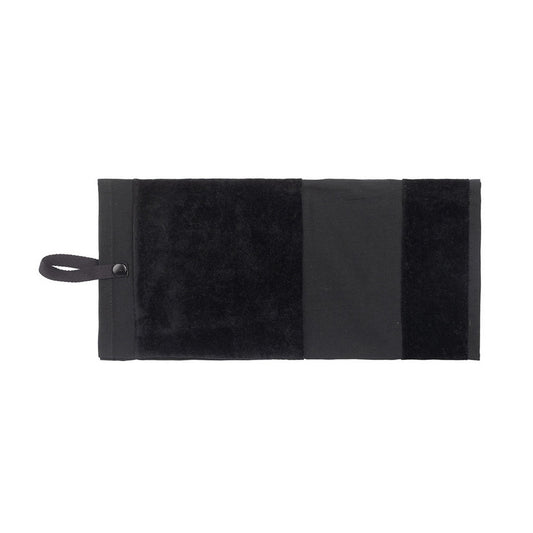 Black - Front - Towel City Deluxe Tri-Fold Velour Golf Towel