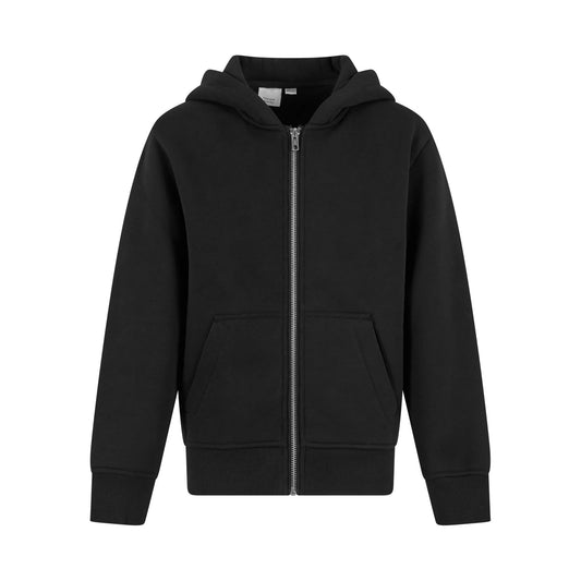 Black - Front - New Morning Studios Childrens-Kids Oversized Full Zip Hoodie