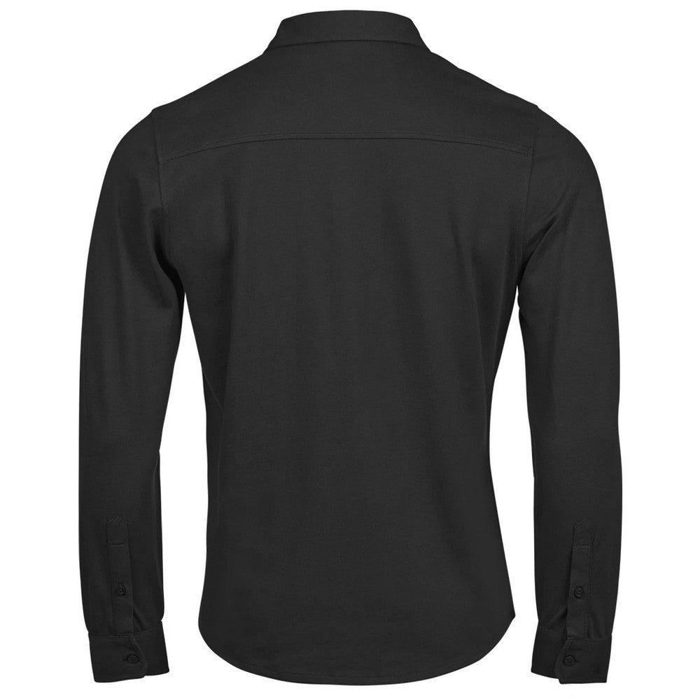 Black - Back - Tee Jays Mens Luxury Stretch Shirt