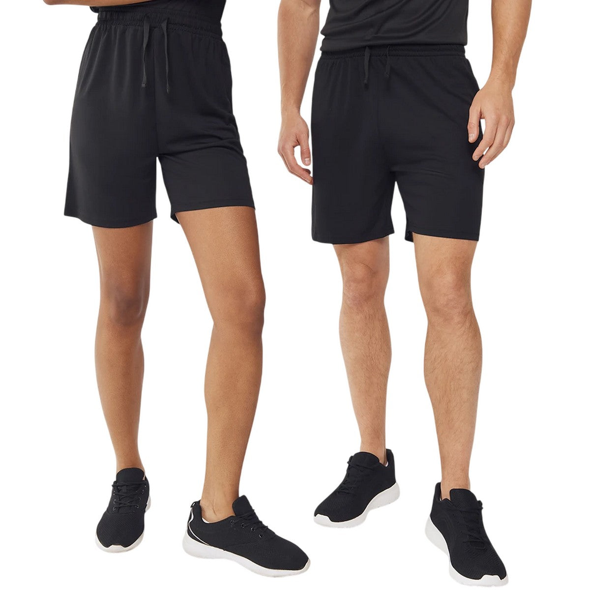Black - Side - Finden & Hales Unisex Adult Team No Pocket Shorts