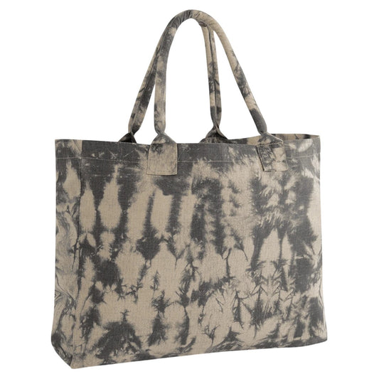 Sand Black - Front - Westford Mill Tie Dye Canvas Tote Bag