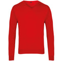 Red - Front - Premier Mens V-Neck Knitted Sweater
