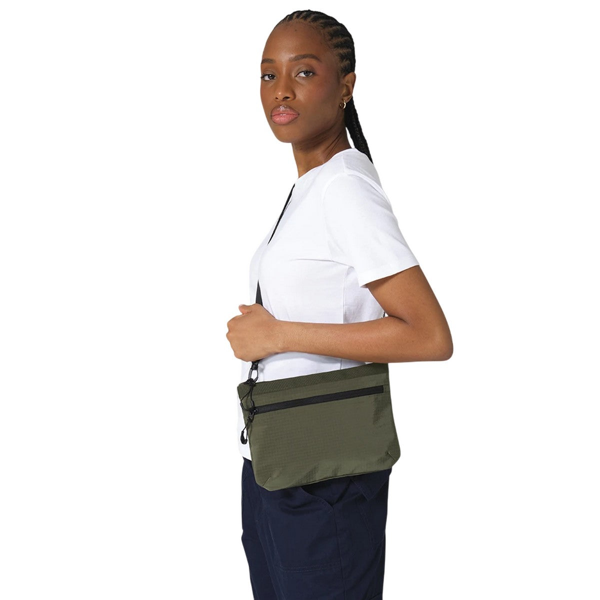 Olive Green - Back - Quadra UrbanShift Crossbody Bag