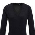 Charcoal - Back - Premier Womens-Ladies V-Neck Knitted Sweater - Top
