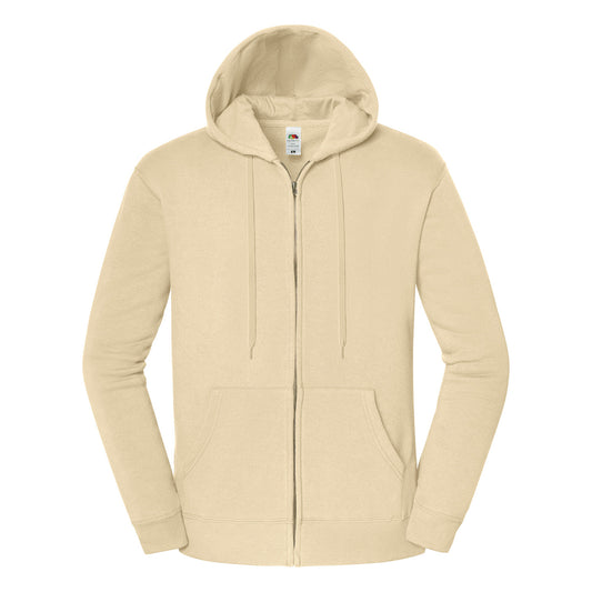 Desert Sand - Front - Fruit of the Loom Mens Iconic Premium Hooded Jacket