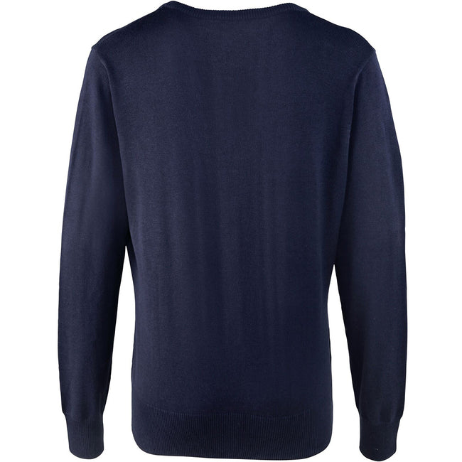 Navy - Back - Premier Womens-Ladies Button Through Long Sleeve V-neck Knitted Cardigan