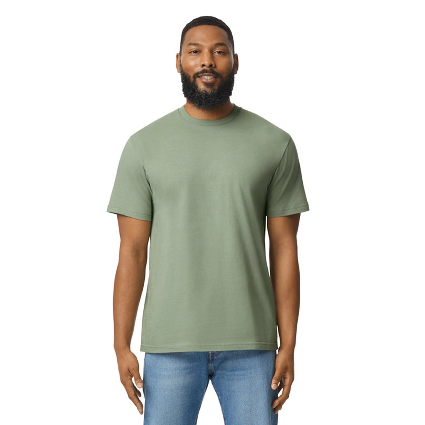 Sage - Back - Gildan Mens Softstyle Enzyme Washed Midweight T-Shirt