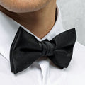 Black - Back - Premier Tie - Unisex Plain Bow Tie
