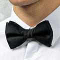 Black - Side - Premier Tie - Unisex Plain Bow Tie
