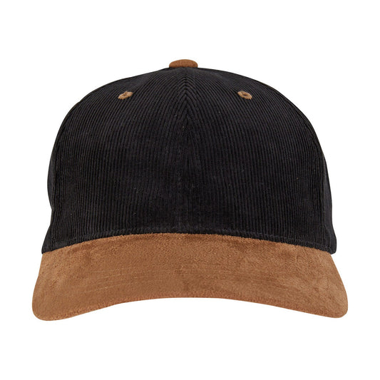 Black-Caramel - Front - Flexfit Classic Corduroy Faux Suede Cap