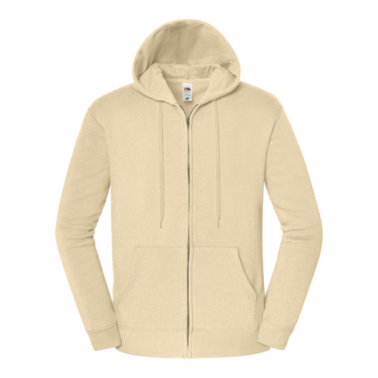 Desert Sand - Front - Fruit of the Loom Mens Iconic Premium Full Zip Hoodie